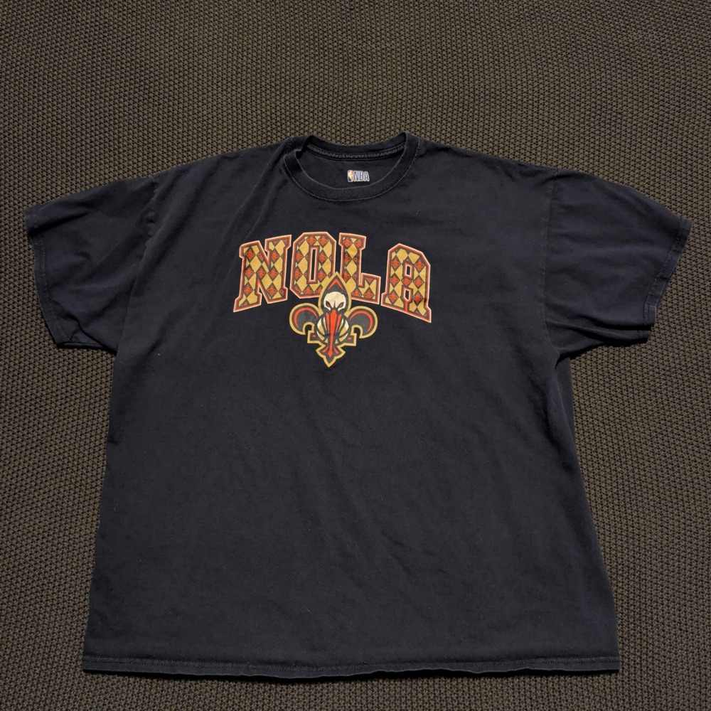 NBA New Orleans Pelicans T-Shirt Mens 2XL Navy Blue NOLA Graphic Tee
